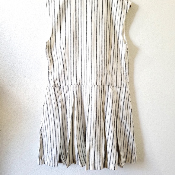 Unworn Reformation Arella Linen Mini Shirt Dress in Elsie Stripe Stripe - Picture 10 of 12